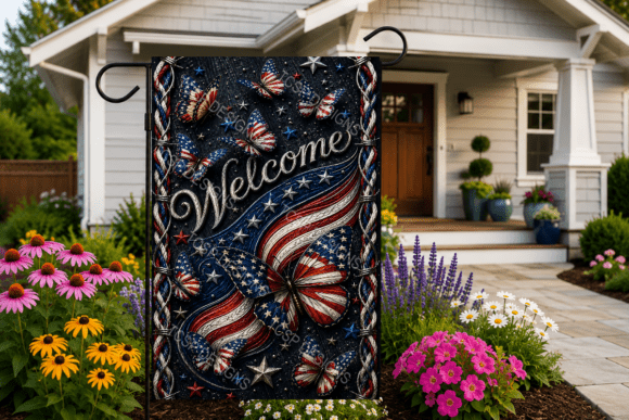 Download Patriotic Welcome Garden Flag - Garden flag Collection