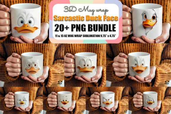 Download Sarcastic Duck Face 3D Mug Wrap Bundle - Premium Resources