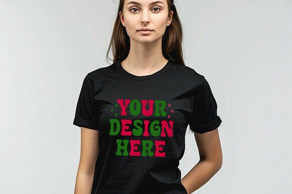 Download Black Friday Women’s TShirt Mockup Black - Premium Resources