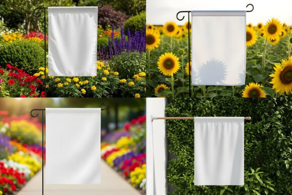 Download Garden Flags Jpg Mockups Set - Garden flag Collection