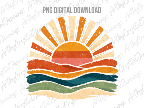 Download Vintage Sea Retro Ocean Sun Summer PNG - Summer Collection