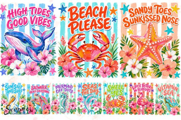 Download Summer Beach Brushstroke Sublimation PNG - Summer Collection
