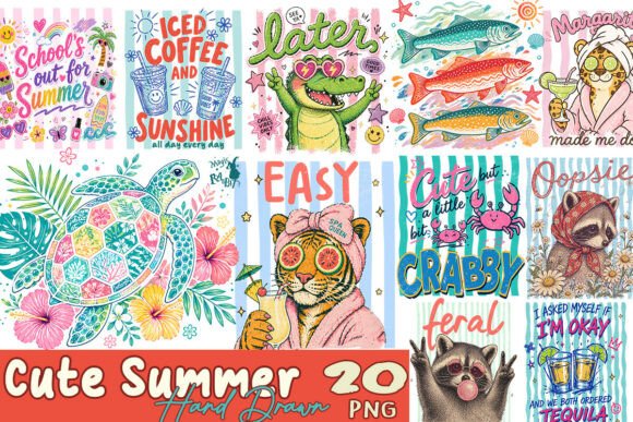 Download Cute Summer Hand Drawn Bundle - Summer Collection