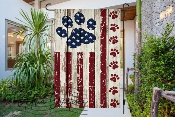 Download Patriotic Garden Flag, Pet Paw Print Png - Garden flag Collection