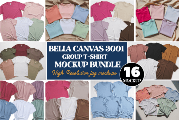 Download Bella Canvas 3001 Group Mockup Bundle - Group mockup Collection