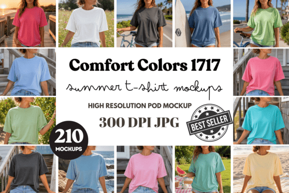 Download Comfort Colors 1717 Summer Mockup Bundle - Summer Collection