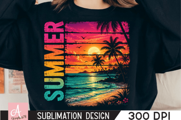 Download Vintage Summer Sunset Beach PNG - Premium Resources