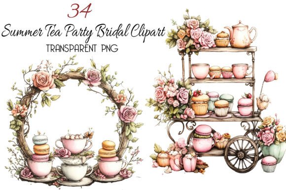 Download Summer Tea Party Bridal Clipart - Summer Collection