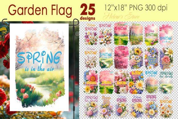 Download SPRING GARDEN FLAG Sublimation BUNDLE - Garden flag Collection
