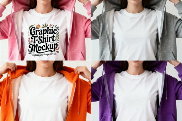 Download T-Shirt and Hoodie JPG Mockup Set - Jpg mockup Collection
