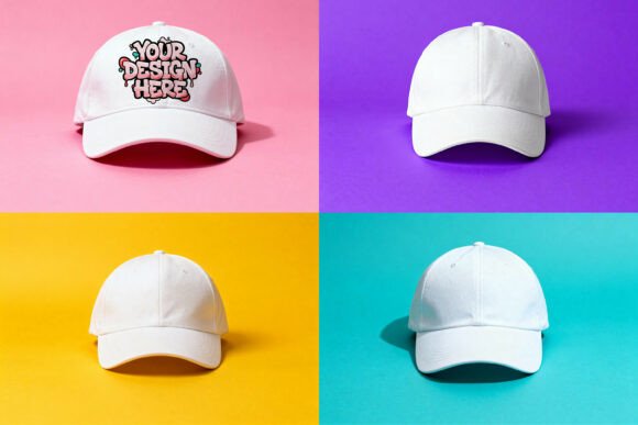 Download White Baseball Cap Hat JPG Mockup Set - Jpg mockup Collection
