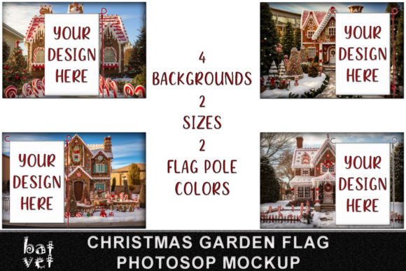 Download Christmas Garden Flag Mockup Bundle PSD - Garden flag Collection