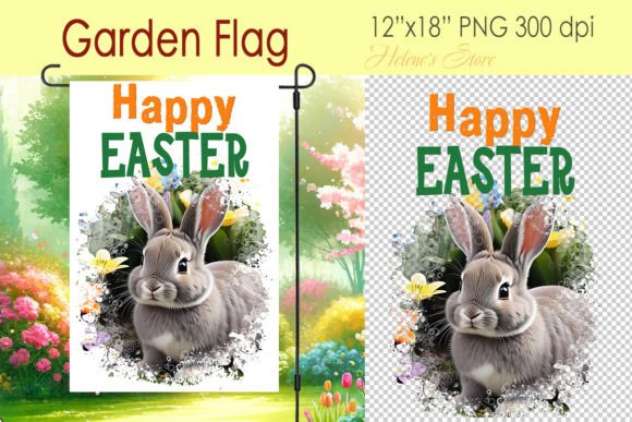 Download Happy Easter Cute Bunny Garden Flag PNG - Garden flag Collection