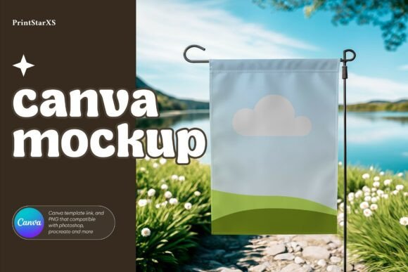 Download Garden Flag Canva Mockup PNG White Flag - Garden flag Collection