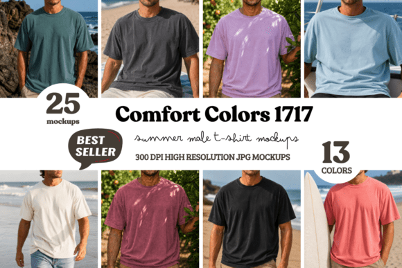 Download Comfort Colors 1717 Summer Male Mockups - Summer Collection