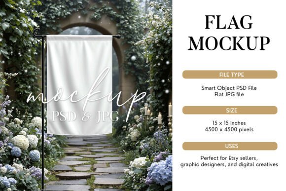 Download Garden Flag Mockup, PSD Smart Object - Garden flag Collection
