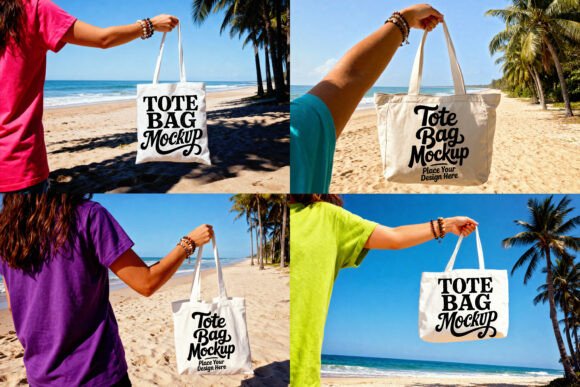 Download Beach Tote Bag JPG Mockup Bundle - Jpg mockup Collection