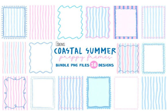 Download Summer Preppy Hand Drawn Frames Bundle - Premium Bundle